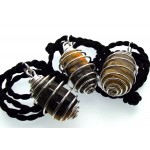 Bumble Bee Jasper Gemstone Spiral Pendant